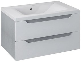 Sapho Sapho, WAVE umývadlová skrinka 79,7x45x47,8cm, biela/dub strieborný (WA082), WA080-3011