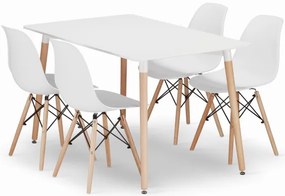 Jedálenský stôl ADRIA so štyrmi stoličkami OSAKA biele