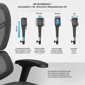 Kancelárska stolička Norfolk Ergonomic - Sivá