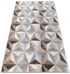 Koberec ARGENT - W6096 Trojuholníky béžový / sivý