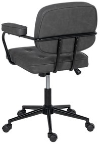 Antracitová kancelárska stolička z imitácie kože – Ixia
