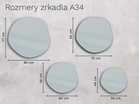 Organické LED zrkadlo s osvetlením A34 80x77