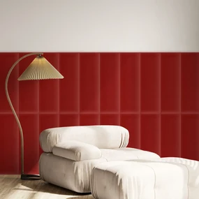 Zamatový čalúnený panel - Obdĺžnik - 90x30cm Farba: Červená