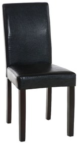 Jedálenská stolička Inn, nohy tmavo hnedé - Čierna