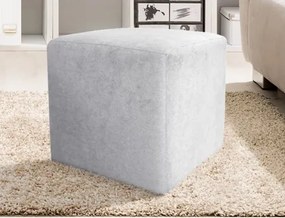 Taburet Bali, 40x40 cm, svetlo šedá látka%