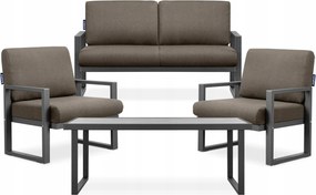 Sada záhradného nábytku stôl pohovka stolík antracit/béžová Konsimo Frena loft