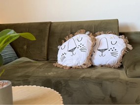 Guľatý dekoračný vankúšik LION 40 cm, biely - viac variantov