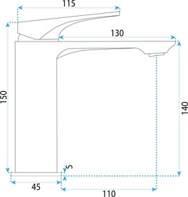 Rea Prime Premium, umývadlová batéria h-150, zlatá matná, REA-B6775