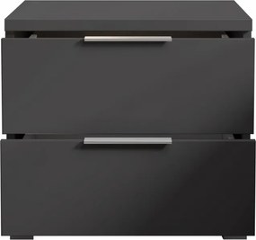 Nočný stolík s 2 zásuvkami Smilla, výška 43 cm, grafitový