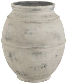 Šedá antik baňatá keramická dekoračná váza Vintage - Ø 68*80cm