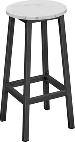 Vysoká kuchynská barová stolička – mramor / čierne nohy