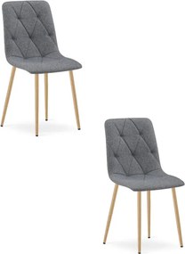 Set dvoch jedálenských stoličiek LIBRA tmavosivé / hnedé nohy (2 ks)