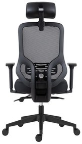 Kancelárska ergonomická stolička ATOMIC — sieť / látka, čierna, nosnosť 130 kg