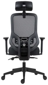 Kancelárska ergonomická stolička ATOMIC — sieť / látka, čierna, nosnosť 130 kg