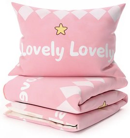 Bavlnené obliečky do postieľky AUTÁ LOVELY ružové