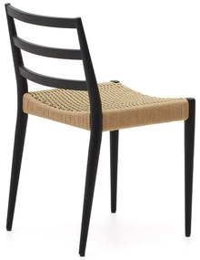 Jedálenská stolička z dubového dreva v čierno-prírodnej farbe v súprave 2 ks Analy – Kave Home