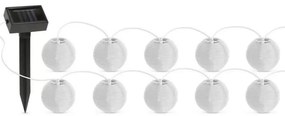 LED Solárna reťaz 10xLED/1,2V 300mAh 3,7m IP44 studená biela