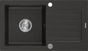 Mexen Pablo - drez granitový 75,2x43,6cm, 1-komorový, čierna-zlatá, 6510751010-75