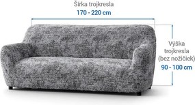 Bielastické poťahy MARMO šedé trojkreslo (š. 170 - 220 cm)