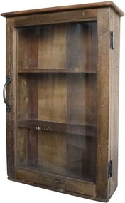 Hnedá antik drevená nástenná polička Grimaud Unit - 40*13*60 cm
