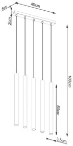 Sollux SL.1274 - Luster na lanku PASTELO 5xG9/8W/230V betón