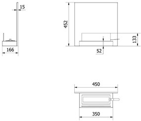 Závesný biokrb na stenu so sklom Plank