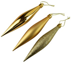 Vánoční sada 8 ks ozdob Santa Lila Rampouchy zlatá