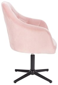LuxuryForm DESIGN Kreslo ANDORA VELUR na čiernom kríži - svetlo ružová