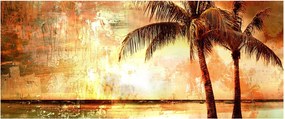 Obraz - Palmy na pláži (120x50 cm)