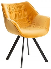 Dizajnová stolička Kiara horčicový zamat