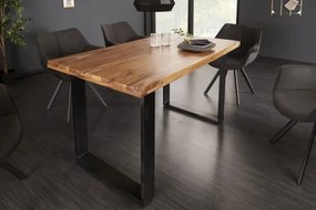 Dizajnový jedálenský stôl z masívu Iron Craft Sheesham 140cm 45mm