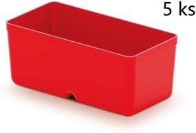 Sada úložných boxů 5 ks UNITEX 11 x 5,5 x 13,2 cm červená