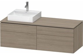 DURAVIT L-Cube závesná skrinka pod umývadlo na dosku (umývadlo vľavo), 4 zásuvky, 1420 x 550 x 482 mm, dub Terra, LC4870L35350000