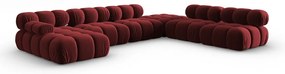 Červená zamatová pohovka 379 cm Bellis – Micadoni Home