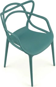 Sada 4 ks plastových stoličiek KATO, petrolejová