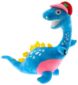 Modrý plyšový dinosaur ANKYLO s červenou čiapkou