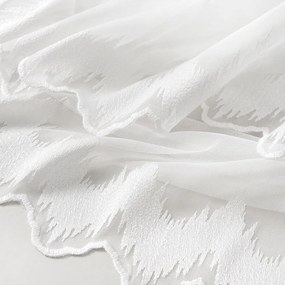 Svetlo smotanová záclona s perleťovo vytkávanou bordúrou cikcak do oblúčka ZAC-025 výška 295 cm Iba metráž