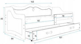 Interbeds Detská posteľ Júlia 160x80 biela + matrac + šuplík