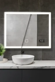 AQUAMARIN Kúpeľňové zrkadlo s LED osvetlením, 80 x 60 cm