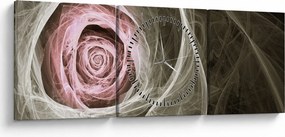 Obraz - Abstraktné ruže svetlo ružová (s hodinami) (90x30 cm)