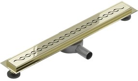 Mexen Flat 360°, nerezový sprchový žľab vzor M18 70 cm, zlatá lesklá, 1523070-40