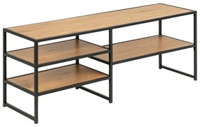 TV stolík v dekore duba v čierno-prírodnej farbe 120x46 cm Seaford – Actona