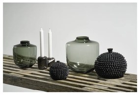 Sivá sklenená váza (výška 21 cm) Daun – Villa Collection