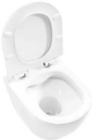 Rea Carter, závesné Rimless WC 49 x 37 cm vrátane duroplastového sedátka s pomalým zatváraním, biela, REA-C1400