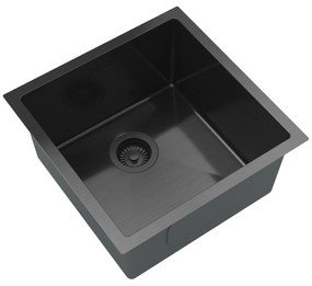 Gamma Gamma, 1-komorový oceľový drez 438x438x215 mm, čierna, GMA-S4444-BK