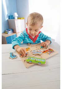 Drevené vkladacie puzzle - dopravné prostriedky