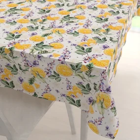 Biante Dekoračný obdĺžnikový obrus PML-103 Pomaranče medzi kvetmi na bielom 60x100 cm