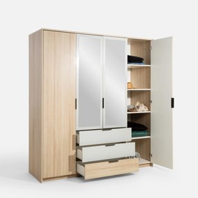 Šatní skříň Ryga 02 187 cm dub Riva/šedá