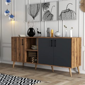 Skrinka Essex (Orech + Antracit). Akcia -10%. Vlastná spoľahlivá doprava až k Vám domov. 1073266