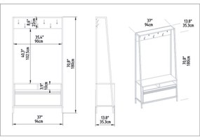 Vešiak s botníkom Devin Walnut and Black